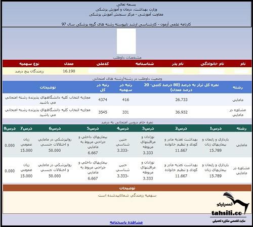 مراحل نتایج اولیه ارشد وزارت بهداشت